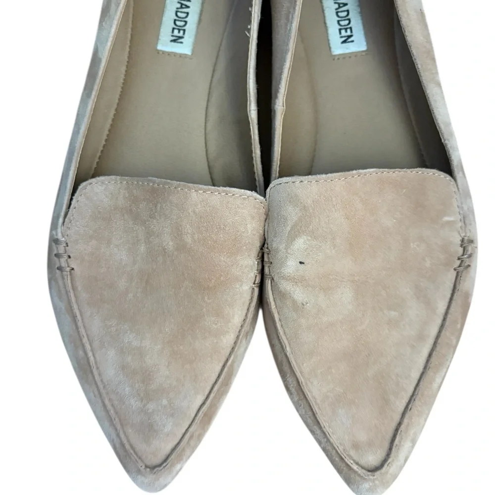 Steve Madden Cream tan Pointed Loafers flats sz 8M preloved - Picture 3 of 8